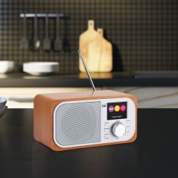 Radio réveil DAB+ Bluetoothécran couleur finition bois